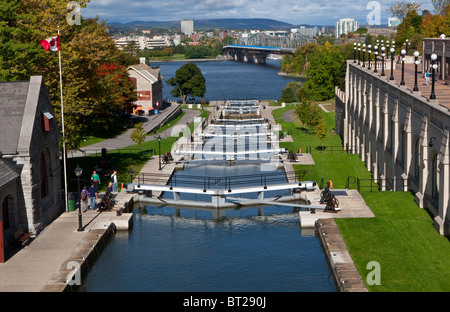 The Rideau Canal is seen in Ottawa Stock Photo