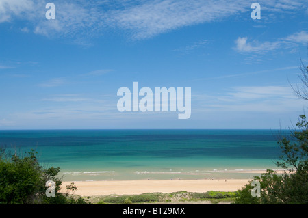 France, Normandy, Colleville-Sur-Mer. View of Omaha Beach. Stock Photo