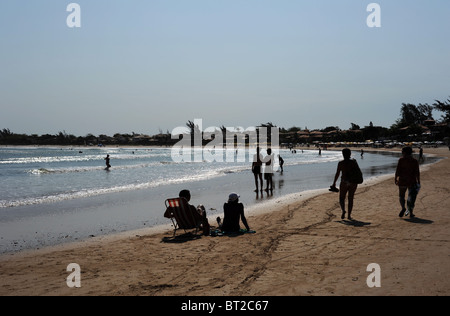 Tourists on Geriba beach Buzios Stock Photo