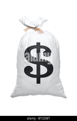 A view of a full bag with US dollar sign Stock Photo