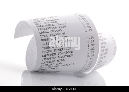 Shopping till receipt Stock Photo