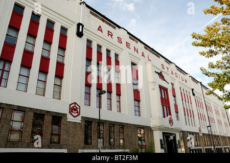 Listed Facade of the old Arsenal Football Stadium, now Highbury Stadum Square London UK Stock Photo