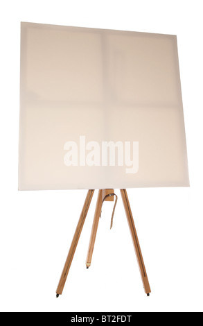 blank canvas on easel studio cutout Stock Photo