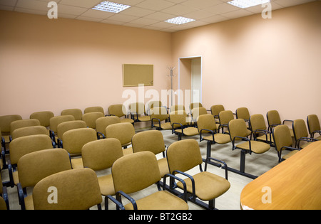 Interior of a small conference hall in pink tones Stock Photo