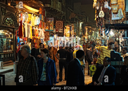 night shot on Khan al Khalili, Bazar in Cairo, Egypt, Arabia, Africa Stock Photo