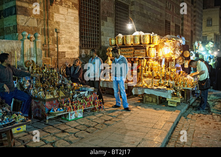 night shot on Khan al Khalili, Bazar in Cairo, Egypt, Arabia, Africa Stock Photo