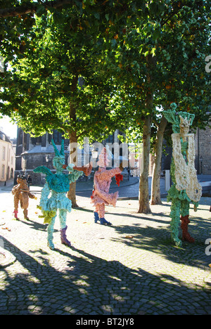 sculpture of carnival musical band at Vrijthof Square Maastricht Netherlands Stock Photo