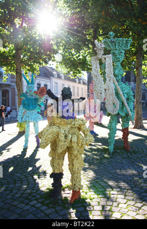 sculpture of carnival musical band at Vrijthof Square Maastricht Netherlands Stock Photo