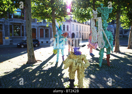 sculpture of carnival musical band at Vrijthof Square Maastricht Netherlands Stock Photo