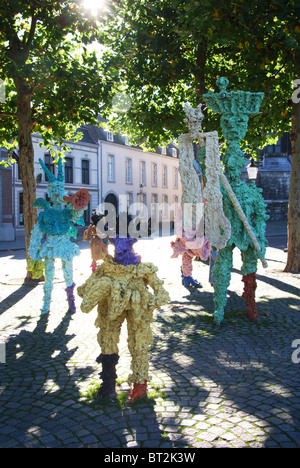 sculpture of carnival musical band at Vrijthof Square Maastricht Netherlands Stock Photo