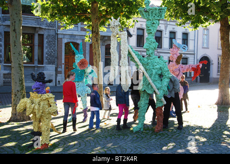 sculpture of carnival musical band at Vrijthof Square Maastricht Netherlands Stock Photo