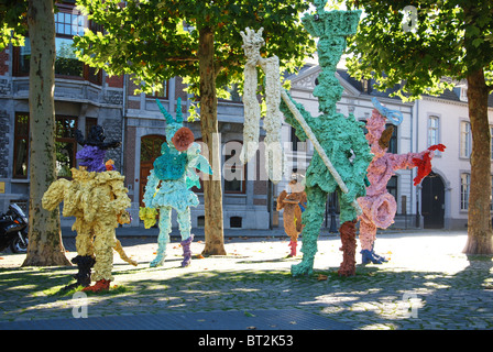 sculpture of carnival musical band at Vrijthof Square Maastricht Netherlands Stock Photo