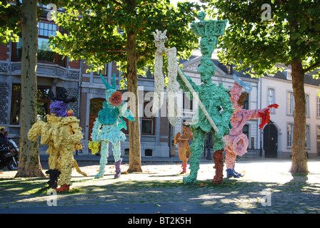 sculpture of carnival musical band at Vrijthof Square Maastricht Netherlands Stock Photo