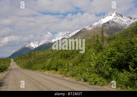 Unsealed road Denali Highway Alaska USA Stock Photo