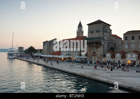 City walls and the Kamerlengo fortress, Trogir, Dalmatian Coast, Croatia Stock Photo