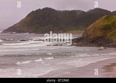 YACHATS, OREGON, USA - Central Oregon coast at Cape Perpetua Scenic Area. Stock Photo