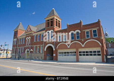 Illinois's Hall of Fame Route 66 Museum in Pontiac preserves Route 66 memorabilia in an historic brick fire station. Stock Photo