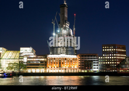 River Thames & Shard Skyscraper under construction. Stock Photo