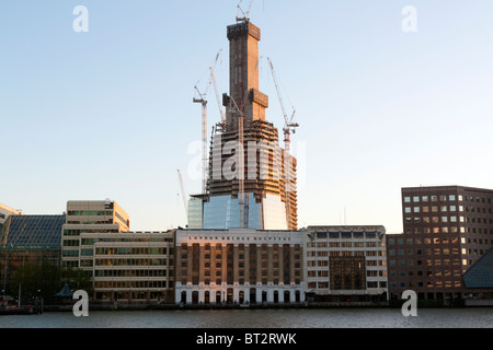 River Thames & Shard Skyscraper under construction. Stock Photo