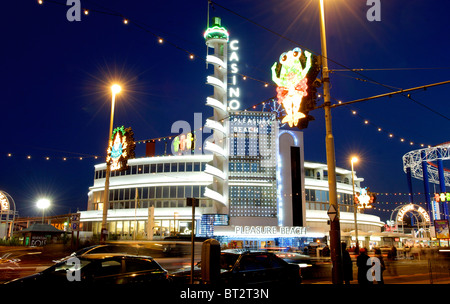 Casino at Blackpool Pleasure beach during the illuminations Stock Photo