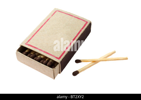 Boxes of matches on a white background Stock Photo