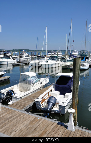 New Haven marina, Connecticut, USA Stock Photo