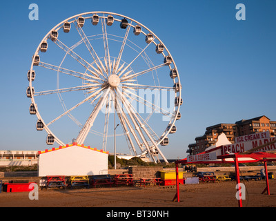 The Wheel of Weston on the seafront of Weston-super-Mare at sunset, North Somerset, England. Stock Photo