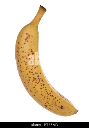 Single ripe banana studio cutout Stock Photo