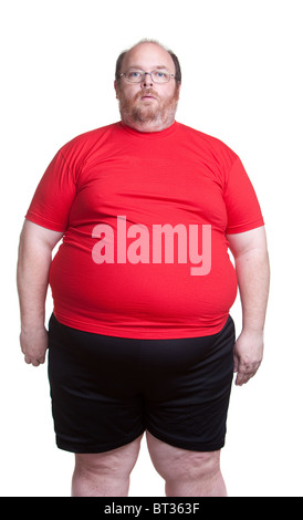 Obese man at 400lbs - front Stock Photo