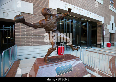 Statue commemorating the game winning hail mary pass by Doug Flutie against the Miami Hurricanes outside Alumni Stadium Stock Photo