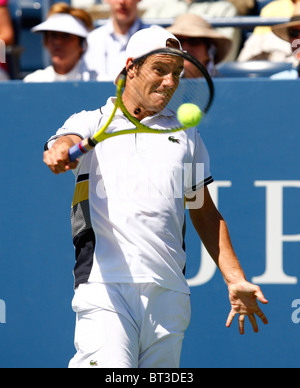 Richard Gasquet of  France in action at the 2010 US Open Stock Photo