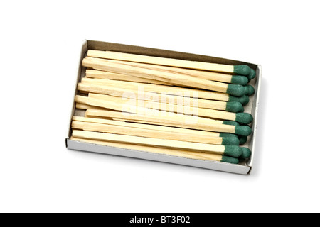 A box of matches isolated on white background Stock Photo