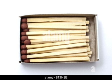 A box of matches isolated on white background Stock Photo