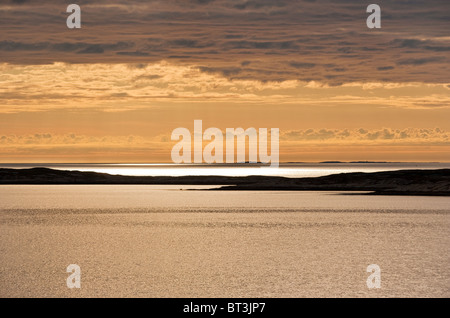 Brønnøysund coastal area, sunset. Brønnøy, Nordland, Norway Stock Photo