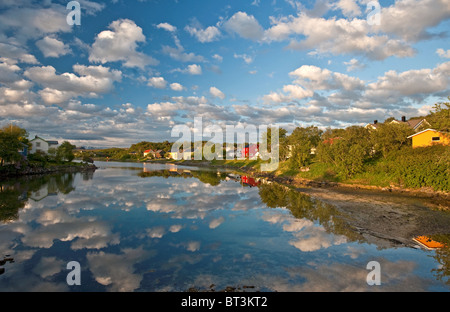 Brønnøysund coastal area, sunset. Brønnøy, Nordland, Norway Stock Photo