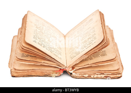 old Bible isolated on white Stock Photo