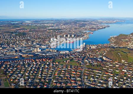 Aerial photo of Sandnes, seen from Austrått. Sandnes, Rogaland, Norway Stock Photo