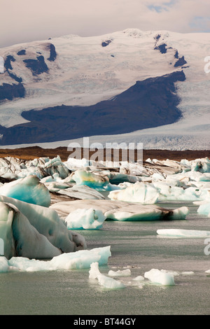 Jokulsarlon ice lagoon was created by the rapid retreat of the Breidamerkurjokull glacier, on Iceland's south Coast Stock Photo