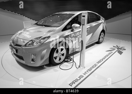 Toyota Prius plugin hybrid car at Paris Motor Show 2010 Stock Photo