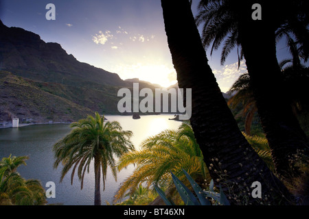 Canary Islands, Gran Canaria, Santa Lucia, La Sorrueda Reservoir Stock Photo