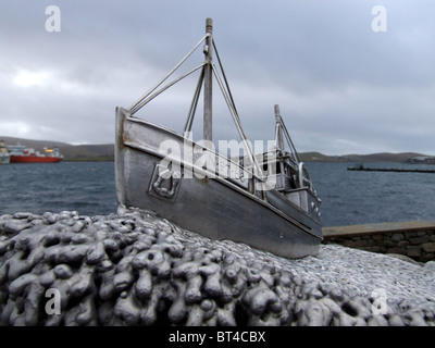 Shetland Bus Memorial Scalloway Shetland Stock Photo