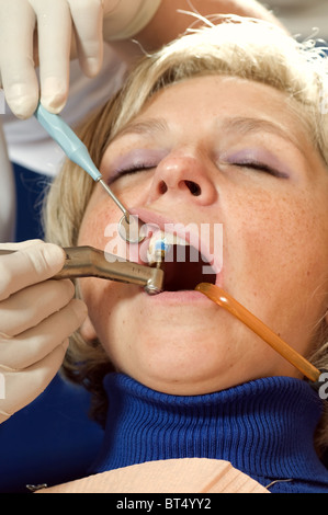 At the dentist - teeth whitening Stock Photo