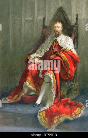 George V,George Frederick Ernest Albert, 1865 to 1936, in 1910 the year of his coronation. King of the United Kingdom Stock Photo