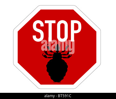 Stop sign for lice Stock Photo