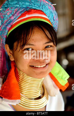 karen longneck girl, maeram tribal village near chiangmai, thailand Stock Photo