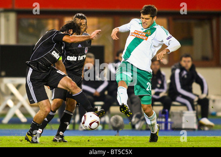 SK Rapid loses 1:2 to Besiktas Istanbul in an UEFA Europa League on September 30, 2010 in Vienna, Austria. Stock Photo