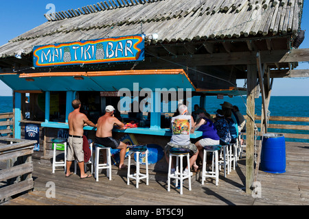 Tiki Bar at the end of Cocoa Beach Pier, Cocoa Beach, Space Coast Stock ...