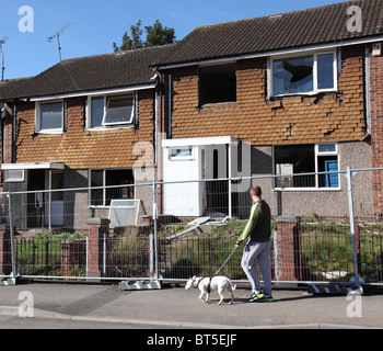 Council houses being demolished in the St Ann's area of Nottingham, England, U.K. Stock Photo
