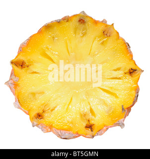 Isolated pineapple slice over white Stock Photo