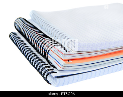 A spiral notebook close up. May be used as background Stock Photo